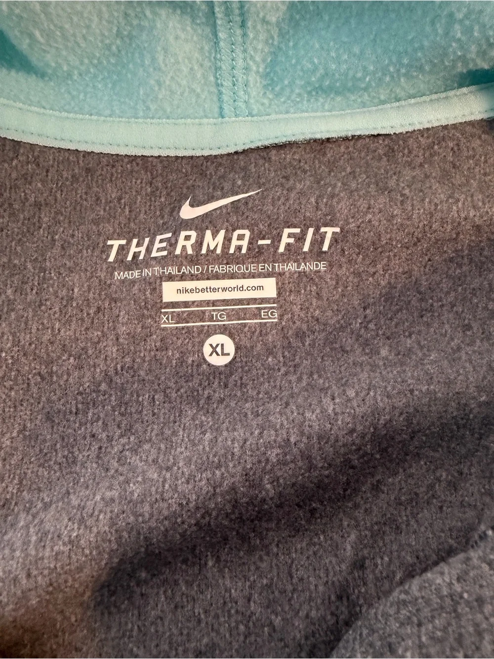 Nike Therma-Fit Hoodie - Gray & Light Teal
